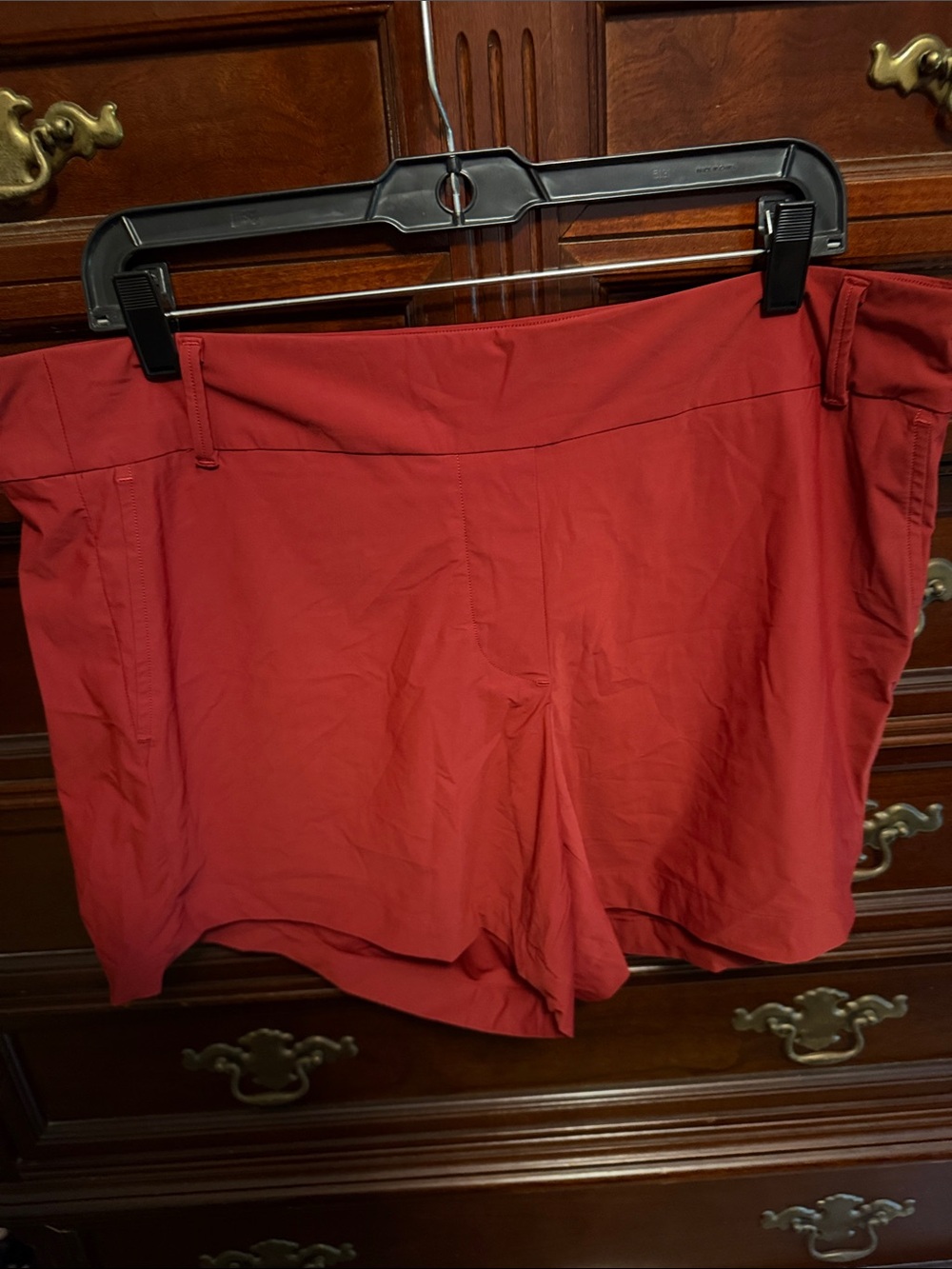SPANX Red Mid-Rise Bermuda Shorts